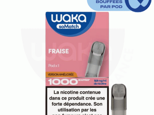 Waka somatch fraise, waka somatch, pod waka, waka pod, waka vape france, recharge waka, recharge waka puff, so match, waka France, recharge waka, waka fraise