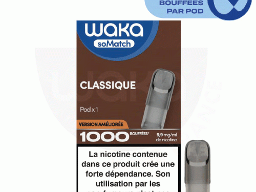 Waka somatch classique, waka so match, pod waka, waka vape, waka vape france, recharge waka, waka puff recharge, so match, waka France, waka classique