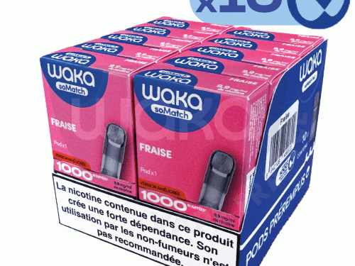 Waka somatch fraise en boite, waka kiwi fraise x10, waka pod fraise, waka so match fraise, recharge waka fraise, somatch pod mini fraise