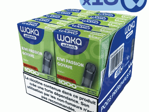 Waka somatch melon en boite, waka kiwi passion goyave x10, waka pod kiwi, waka so match passion, recharge waka kiwi passion, somatch pod mini kiwi