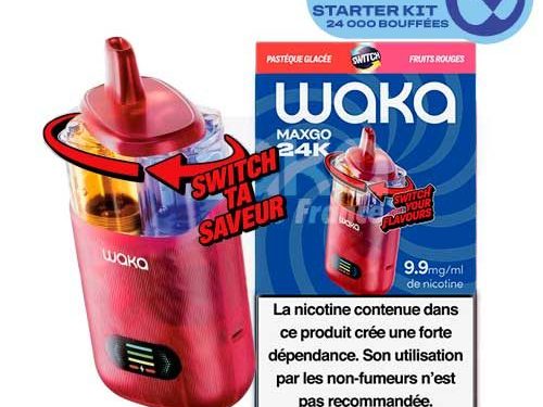 Waka maxgo 24k pastèque et fruits rouges, waka 24K pasteque & fruits rouges, waka 24K, waka maxgo vape, batterie waka 24K, waka maxgo rechargeable
