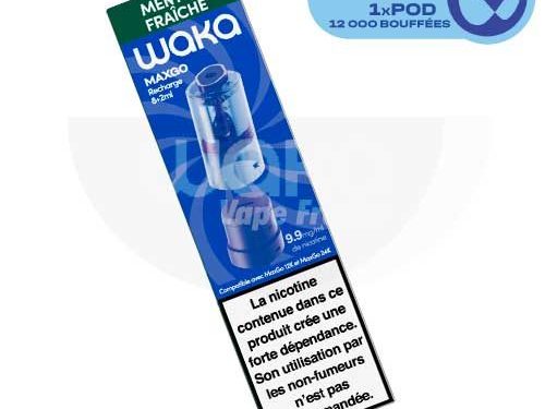 waka maxgo menthe fraiche, recaharge waka max go menthe, Waka maxgo recharge, Waka max go recharge prix, Waka maxgo Pod, Recharge maxgo pas cher