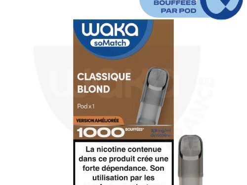 Waka somatch blond classique, waka somatch, pod waka, waka pod, waka vape france, recharge waka, recharge waka puff, so match, waka France, recharge waka, waka classique blond