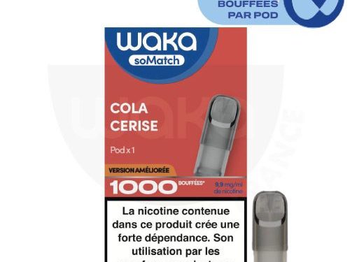 Waka somatch cola cerise, waka somatch, pod waka, waka pod, waka vape france, recharge waka, recharge waka puff, so match, waka France, recharge waka, waka cola
