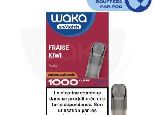 Waka somatch fraise kiwi, waka so match, pod waka, waka vape, waka vape france, recharge waka, waka puff recharge, so match, waka France, waka fraise kiwi