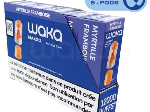 waka max go boite 5 pods myrtille framboise, waka pod x5 maxgo, waka pod boite myrtille frtamboise, maxgo waka pods x5, waka myrtille framboise boite 5 pods