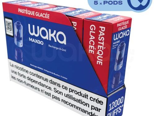 waka max go boite 5 pods pasteque, waka pod x5 maxgo, waka pod boite pasteque, maxgo waka pods x5, waka pasteque boite 5 pods