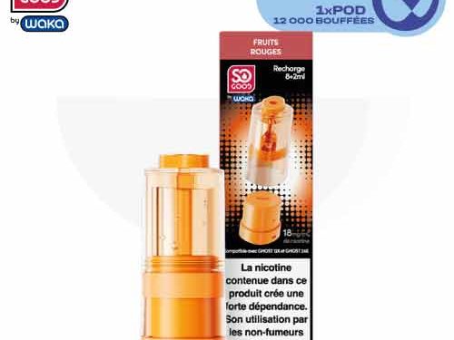 puff waka, waka, so good, puff so good, puff 2 en 1, puff 2en1, recharge waka, pod waka, recharge ghost, pod ghost, fruits rouges, ghost fruits rouges, pod fruits rouges ghost